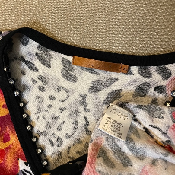 Beautiful, Rhinestone zipper, Luxurious Sweater, XL - Picture 5 of 7